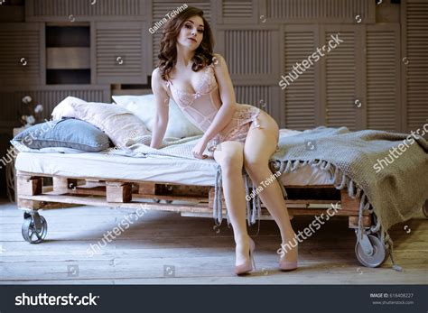 Стоковая фотография Beautiful Sexy Lady Elegant Pink Panties Shutterstock