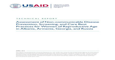 Pdf Assessment Of Non Communicable Disease Prevention