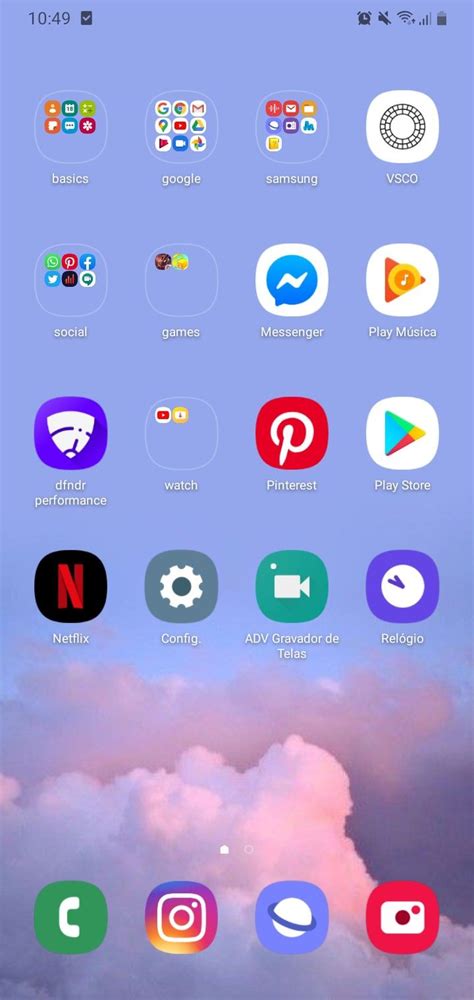 Tela Inicial Samsung A10s Ideias De Organização Organização Celular