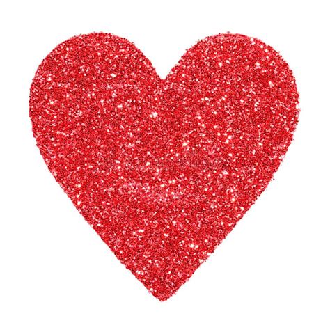 Glitter Red Heart Isolated On White Valentines Day Stock Image Image