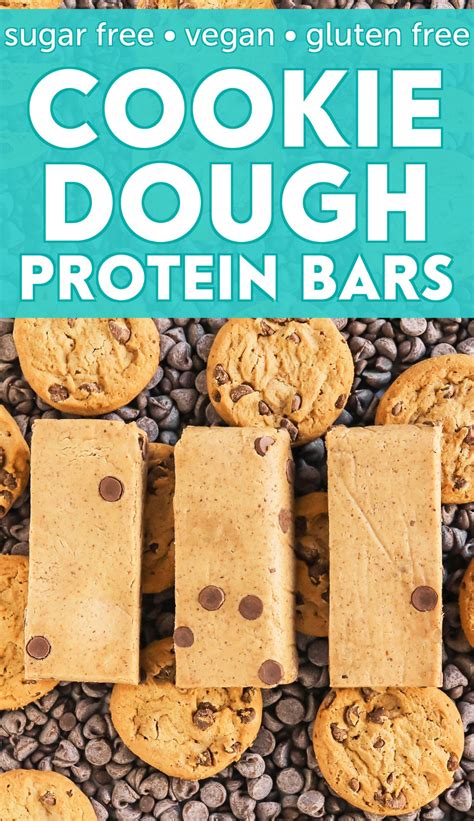 Easy No Bake Cookie Dough Protein Bars Sugar Free Gluten Free Vegan