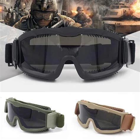Men S Ballistic Military 3 Lens Tactical Goggles Us Tactical Army Sunglasses Anti Fog Helmet
