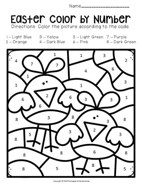 Easter Color By Numbers Printables Printable Word Searches