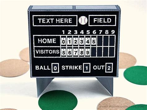 Baseball Scoreboard Favor Box Diy Printable Vintage Scoreboard T