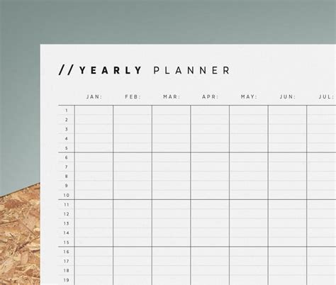 Open Dated Yearly Planner Printable Any Year Calendar 12 Etsy