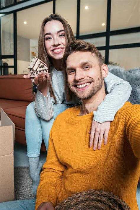 Young Adult Couple Together Move In New Apartment Stock Photo Image