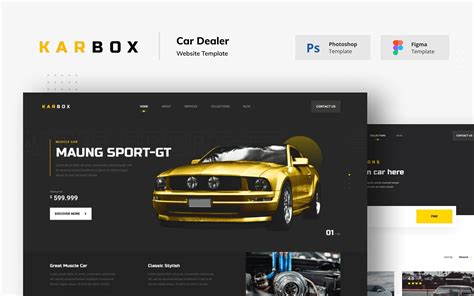 Karbox Car Dealer Website Figma Psd Template Ui Elements