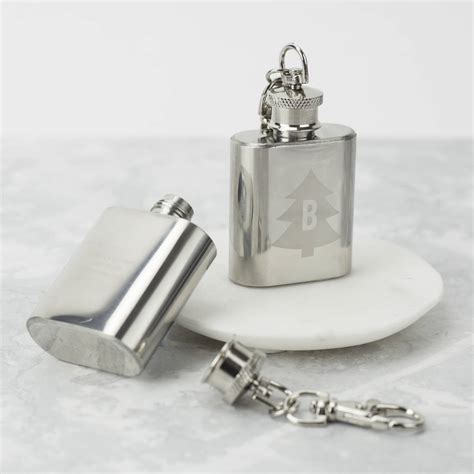Personalised Tree Mini Hip Flask Keyring By We Love To Create