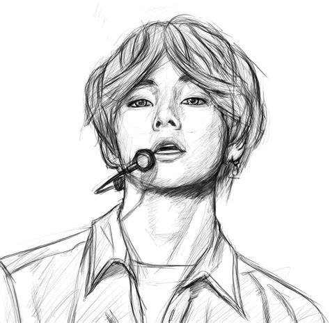 Image of kim taehyung bts fan art war of hormone png clipart anime. Sketch of BTS V Taehyung by Light255 on DeviantArt