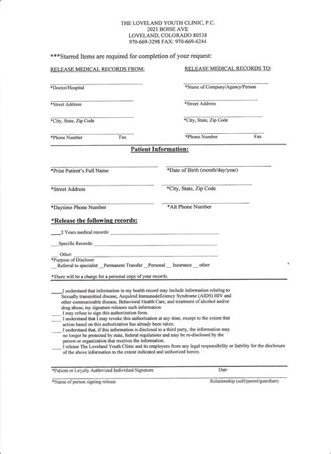 Release Of Medical Records Form Template | DocTemplates