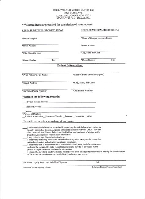medical records release form templates  printable