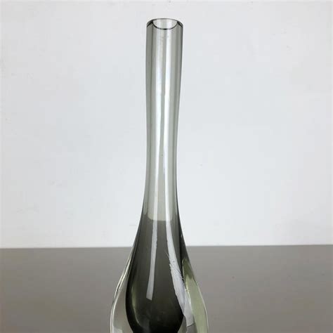 Rare Grey 1960s Murano Glass Sommerso Single Stem Vase By Flavio Poli Italy For Sale At 1stdibs