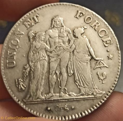5 Francs Union Et Force An 11a Coins World France Consulat