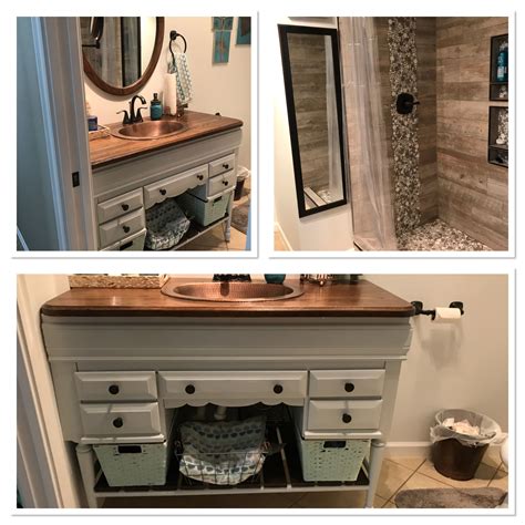 These chic and versatile vanities do more than just look pretty. Bathroom remodel. Converted vintage dressing table to ...