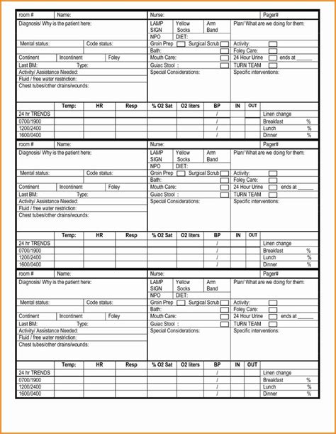 8 Nursing Report Sheet Template | PROFESSIONAL TEMPLATES | Nurse report