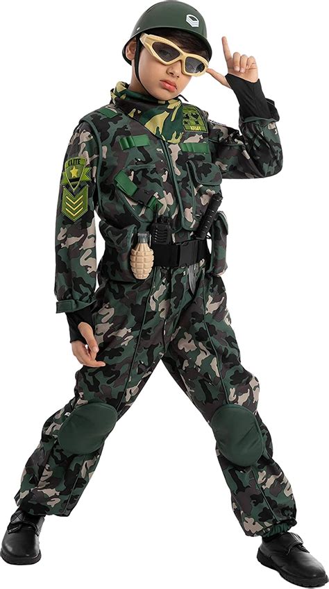 Camo Trooper Costume Outfit For Kids Halloween Dress Up Role Playing