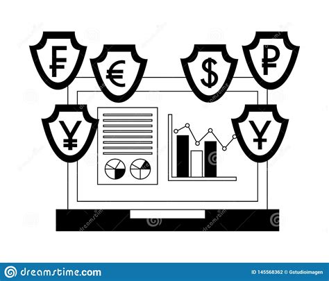 Laptop Foreign Exchange Currency Statistics Chart Stock Vector - Illustration of money ...
