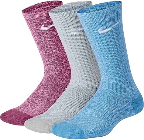 Nike Socks Performance Cushioned Crew Training 3 Pair Blue Black Pink Size 38 To 42 Eu I 6