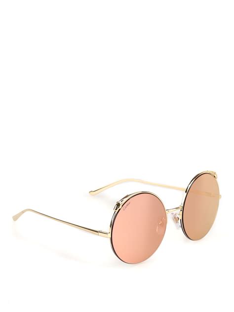 Cartier Polished Gold Round Sunglasses Sunglasses Ct0149s003