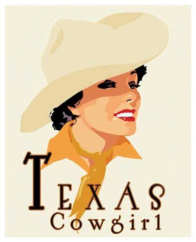 Texas Cowgirl Cowgirl Art Cowgirl Poster Vintage Cowgirl