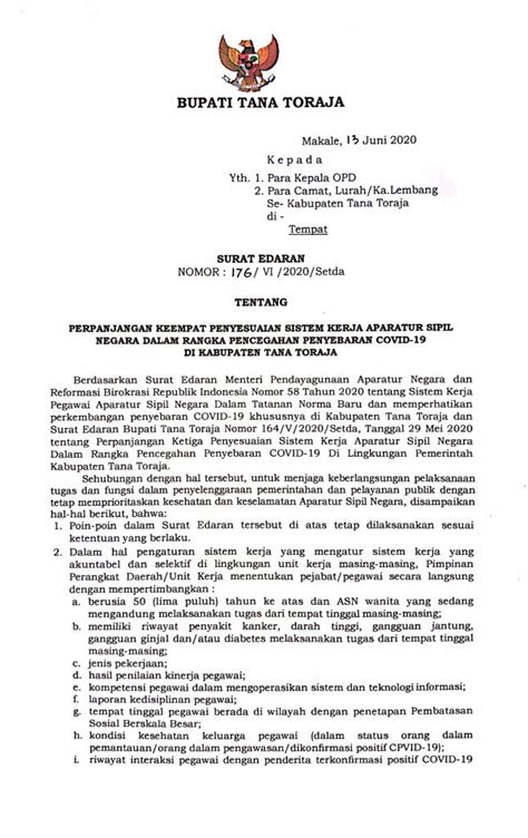 54 tahun 2010 tentang standar biaya umum dan penatausahaan keuangan daerah di lingkungan pemerintah kabupaten bojonegoro. Bupati Tana Toraja Keluarkan Surat Edaran Penyesuaian Sistem Kerja ASN Lingkup Tana Toraja ...