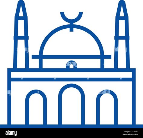 Islam Mosque Line Icon Concept Islam Mosque Flat Vector Symbol Sign