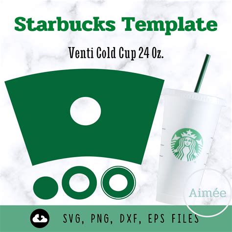 Starbucks Full Wrap Template Reusable Venti Cold Cup 24 Oz Etsy
