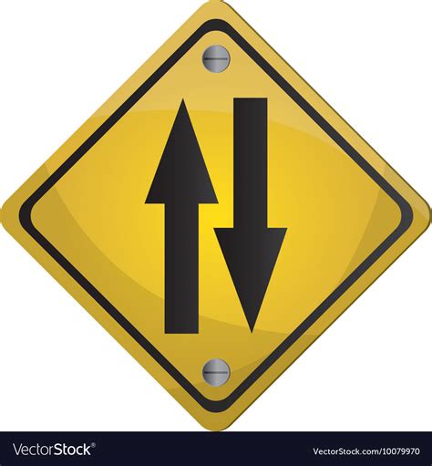 Two Way Street Traffic Sign Icon Royalty Free Vector Image