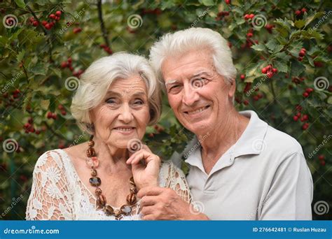 Elderly Couple Walks In Nature In Summer Stock Image Image Of Elderly Summer 276642481