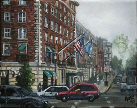 Boston Cityscape Original Oil Painting 10x8in
