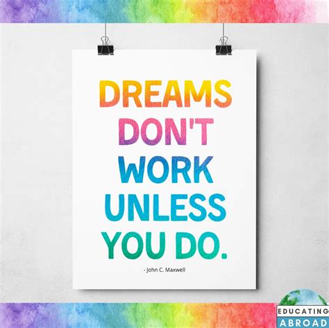 Dreams Dont Work Unless You Do Inspirational Classroom Etsy In 2022