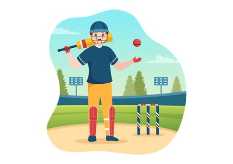 Best Premium Cricket Batsman Illustration Download In Png And Vector Format