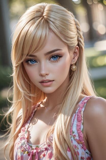 Premium Ai Image A Model With Blue Eyes And A Braided Hair With A Braid