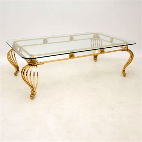 The dorelle glass top coffee table comes with 5mm black tempered glass top with gilded metal frame. 1960's Vintage French Brass Coffee Table | Retrospective ...