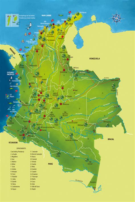 Mapa Turístico De Colombia Mapa De Colombia