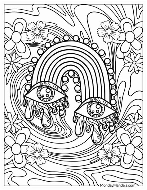 Psychedelic Skull Coloring Pages Print