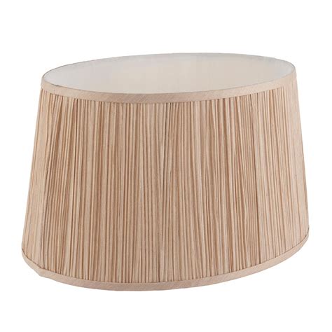 Kemp Pleated Faux Silk 17 Inch Beige Oval Table Lamp Shade Lx123shw
