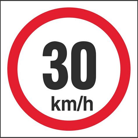 Rus 044 Speed Limit 30kmh Regulatory Traffic Road Safety Signs
