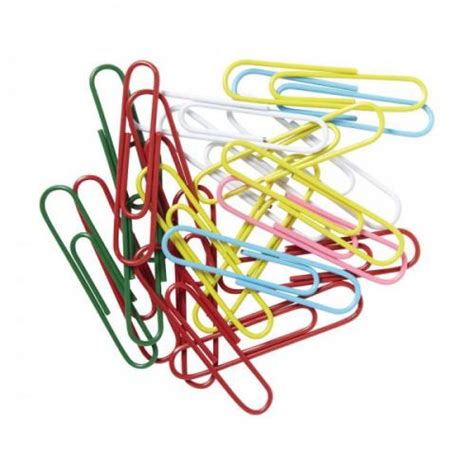4 Office Paper Clips 33mm Assorted Colours
