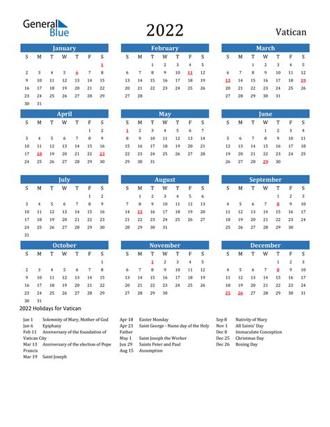 Calendario Festività Vaticano 2022 Calendario Festivita