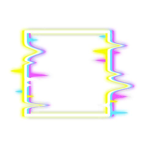 Gambar Neon Fault Style Square Border Kotak Bingkai Neon Png