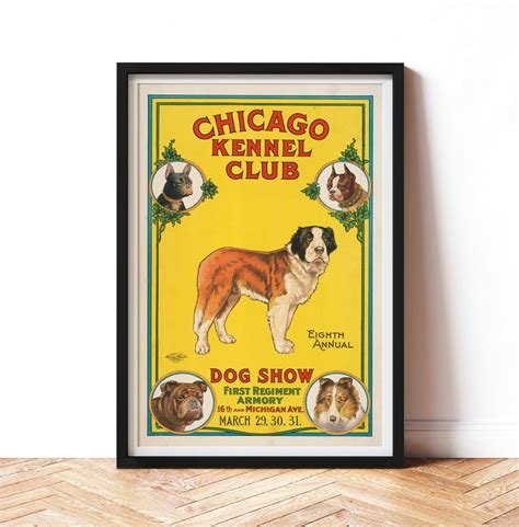 Dog Show Vintage Poster Vintage Dog Print Chicago Dog Show Etsy