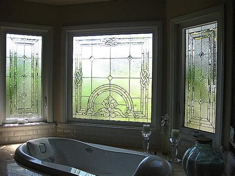 Stained Glass Craftsmen Custom Beveled Bathroom Windows