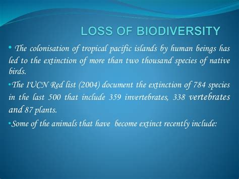Loss Of Biodiversity