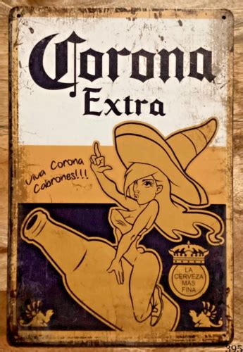 Corona Extra Beer Advert Vintage Style Retro Metal Sign Bar Pub Man