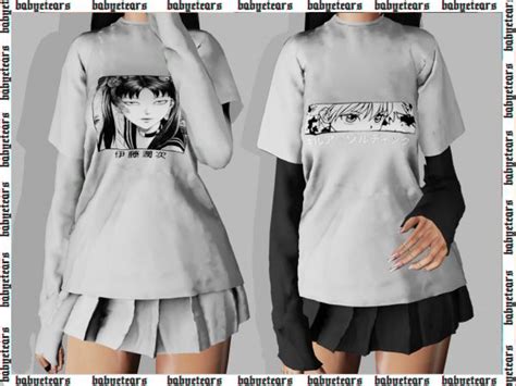 Tshirtskirt Anime The Sims 4 Download Simsdomination Sims 4