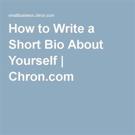 How To Write A Short Bio About Yourself With Images Bio Writing