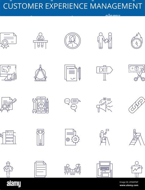 Customer Experience Management Line Icons Signs Set Design Collection