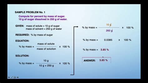 How To Solve For Percent By Mass And Percent By Volume Tagalog Youtube