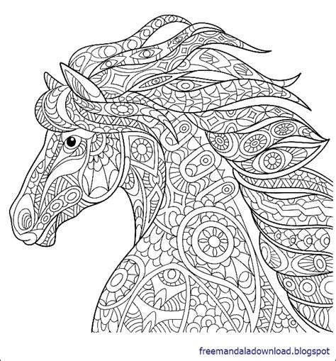 Mandala zum ausdrucken von pferde mit schlitten. Malvorlagen Pferd Mandala - Free Mandala